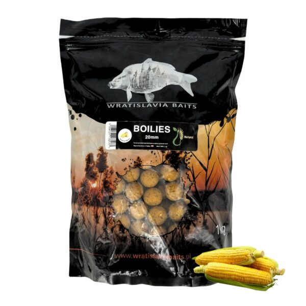 WRATISLAVIA BAITS kulki zanętowe Natural Kukurydza 1kg 20mm