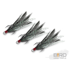 Delphin Kotwica Bird Hook z czarnymi piórami 3 szt