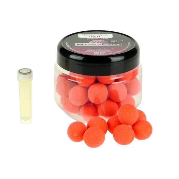 Warmuz Baits Kulki Pop Up 15mm Truskawka krem z dopalaczem