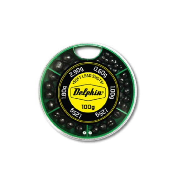 DELPHIN Śrut ołowiany DELPHIN SOFT opakowanie zielone 100g 0,6-2,9g