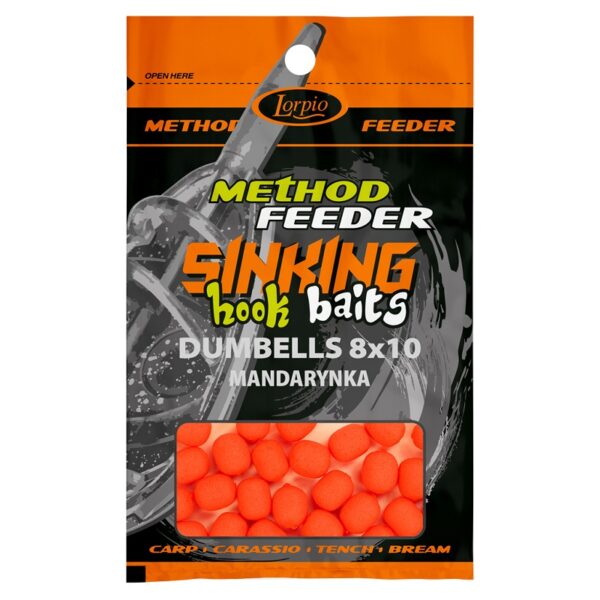 LORPIO Dumbells Hook Baits Sinking 8x10mm 20g Mandarynka