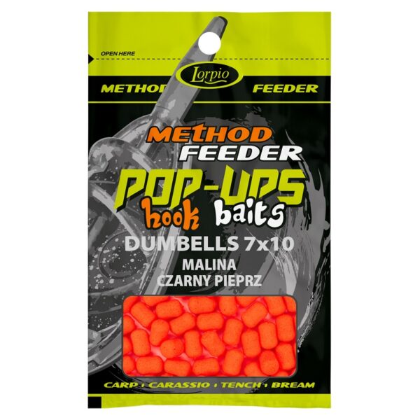 LORPIO Dumbells pop up Hook Baits 7x10mm 15g Malina Czarny Pieprz