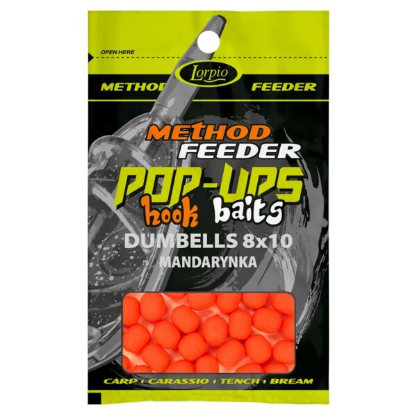 LORPIO Dumbells pop up Hook Baits 8x10mm 15g Mandarynka
