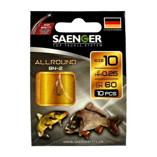 SAENGER Przypony wiązane Allround Karpiowate 60cm 0.25mm rozm. 10