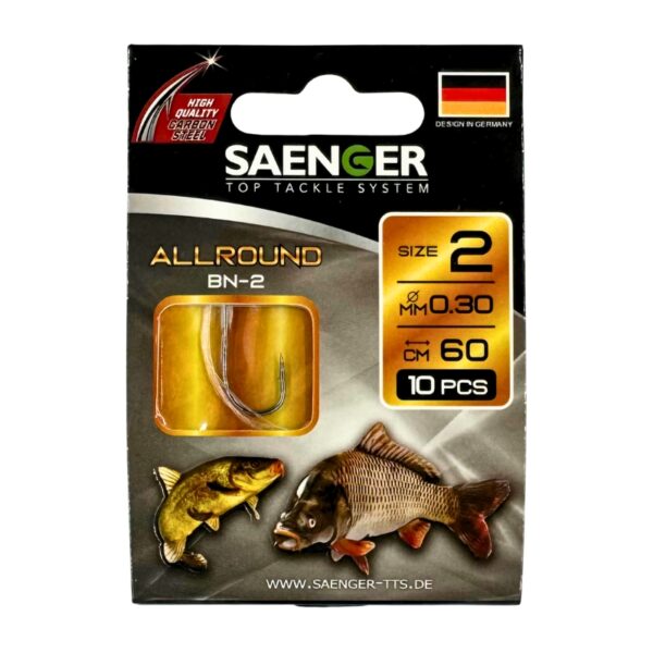 SAENGER Przypony wiązane Allround Karpiowate 60cm 0.30mm rozm. 2 SAENGER Przypony wiązane Allround Karpiowate 60cm 0.30mm rozm. 2