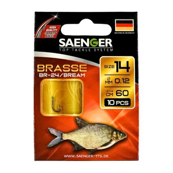 SAENGER Przypony wiązane Brasse 60cm 0.12mm rozm. 14