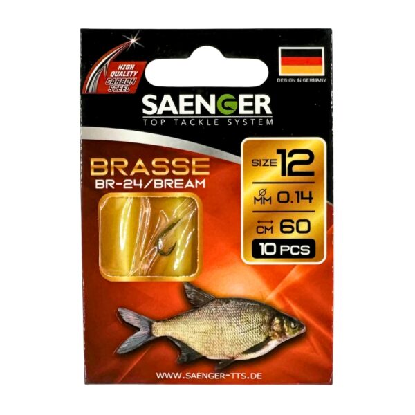 SAENGER Przypony wiązane Brasse 60cm 0.14mm rozm. 12 SAENGER Przypony wiązane Brasse 60cm 0.14mm rozm. 12