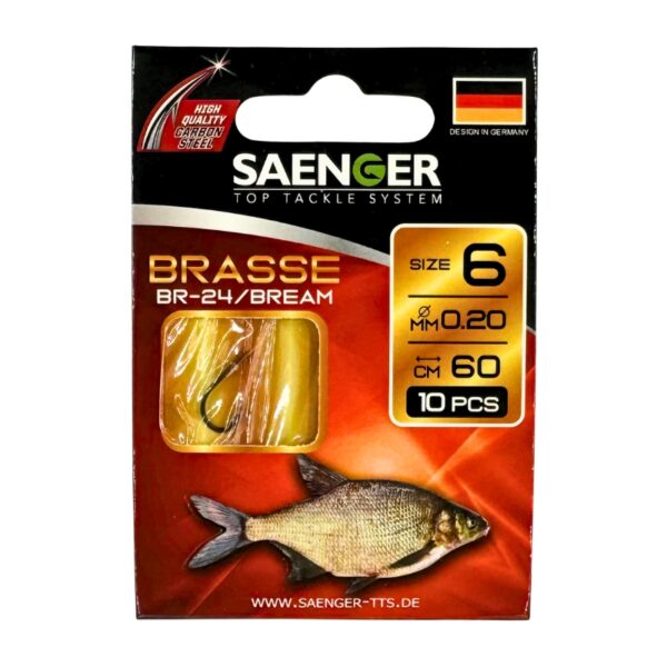 SAENGER Przypony wiązane Brasse 60cm 0.20mm rozm. 6 SAENGER Przypony wiązane Brasse 60cm 0.20mm rozm. 6