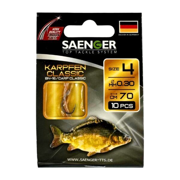 SAENGER Przypony wiązane Carp Classic 70cm 0.30mm rozm. 4