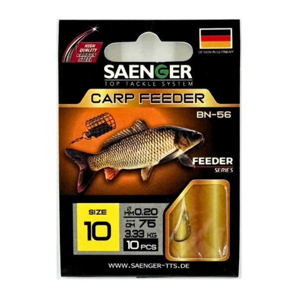 SAENGER Przypony wiązane Carp Feeder 75cm 0.20mm rozm. 10 SAENGER Przypony wiązane Carp Feeder 75cm 0.20mm rozm. 10