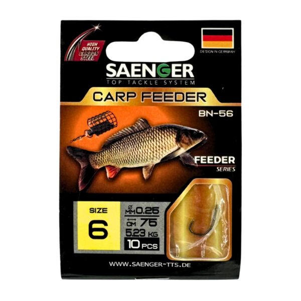 SAENGER Przypony wiązane Carp Feeder 75cm 0.25mm rozm. 6 SAENGER Przypony wiązane Carp Feeder 75cm 0.25mm rozm. 6