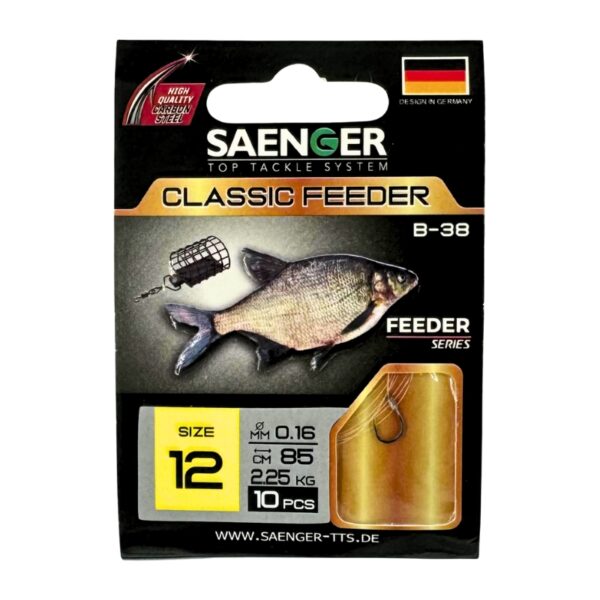 SAENGER Przypony wiązane Classic Feeder 85cm 0.16mm rozm. 12 SAENGER Przypony wiązane Classic Feeder 85cm 0.16mm rozm. 12