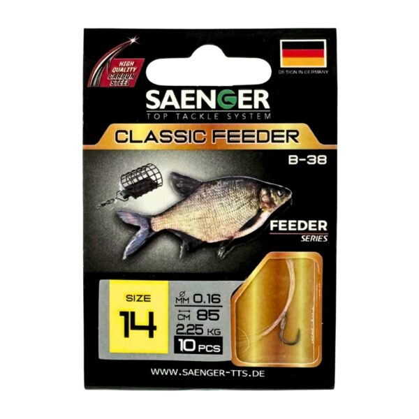 SAENGER Przypony wiązane Classic Feeder 85cm 0.16mm rozm. 14