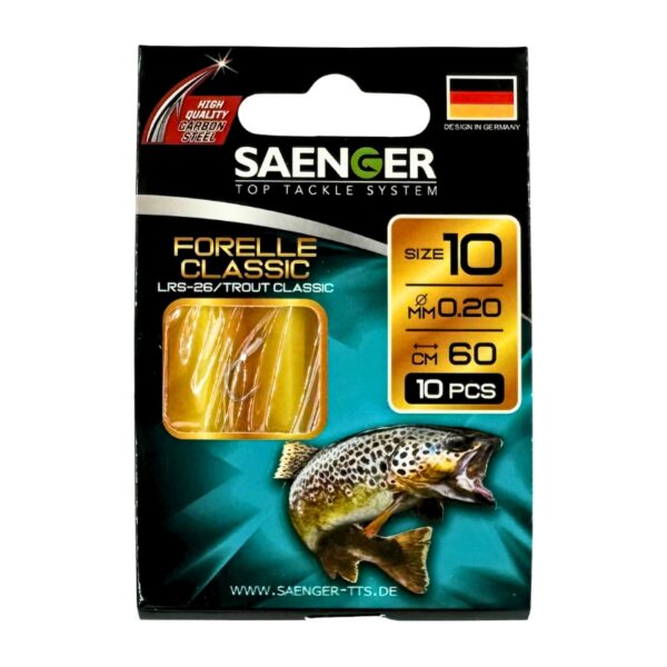 SAENGER Przypony wiązane Forelle Classic 60cm 0.20mm rozm. 10 SAENGER Przypony wiązane Forelle Classic 60cm 0.20mm rozm. 10