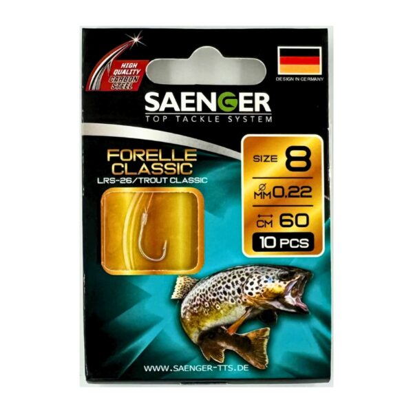 SAENGER Przypony wiązane Forelle Classic 60cm 0.22mm rozm. 8