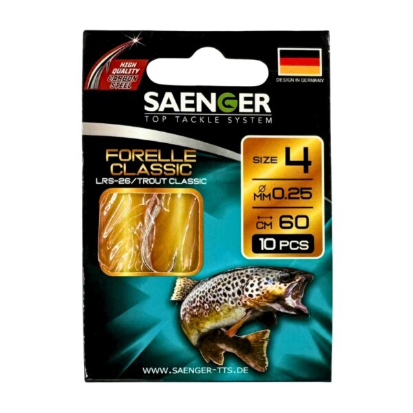 SAENGER Przypony wiązane Forelle Classic 60cm 0.25mm rozm. 4 SAENGER Przypony wiązane Forelle Classic 60cm 0.25mm rozm. 4