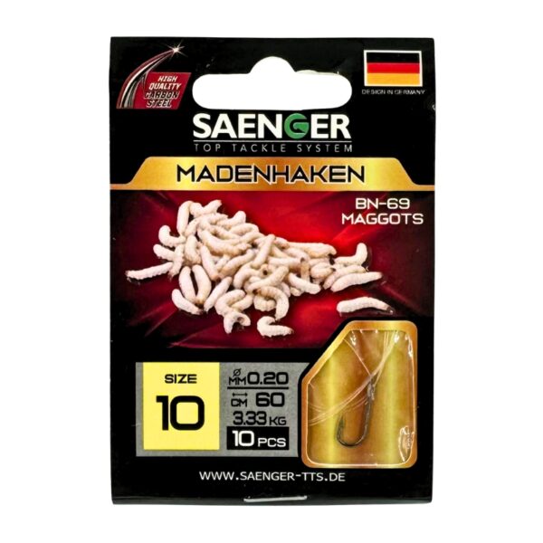 SAENGER Przypony wiązane Madenhaken 60cm 0.20mm rozm. 10