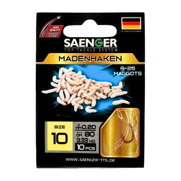 SAENGER Przypony wiązane Madenhaken 80cm 0.20mm rozm. 10