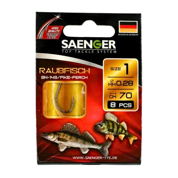 SAENGER Przypony wiązane Raubfisch Pike Perch 70cm 0.28mm rozm. 1
