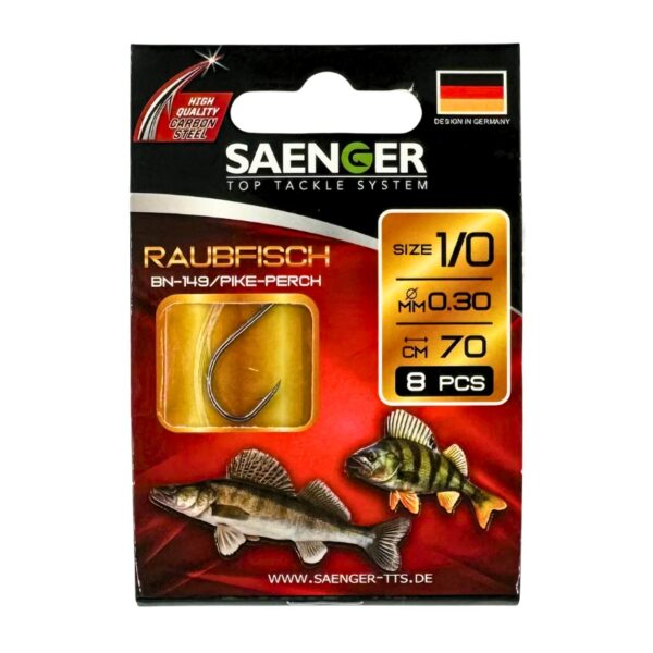 SAENGER Przypony wiązane Raubfisch Pike Perch 70cm 0.30mm rozm. 1/0