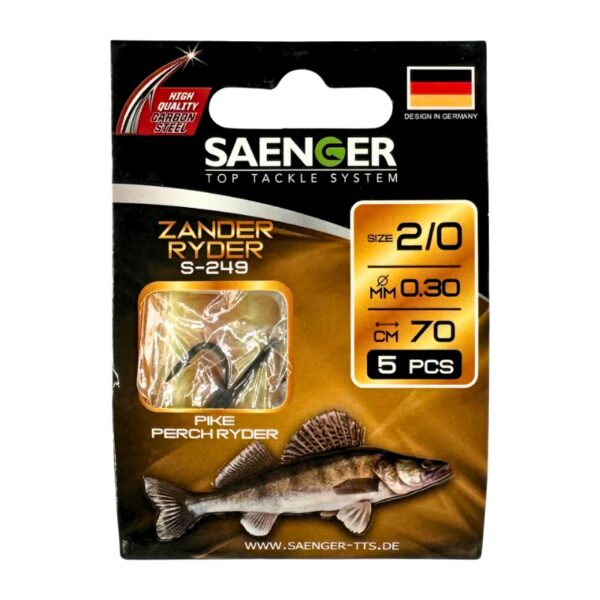 SAENGER Przypony wiązane Sandacz 70cm 0.30mm rozm. 2/0