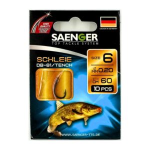 SAENGER Przypony wiązane Tench Lin 60cm 0.20mm rozm. 6