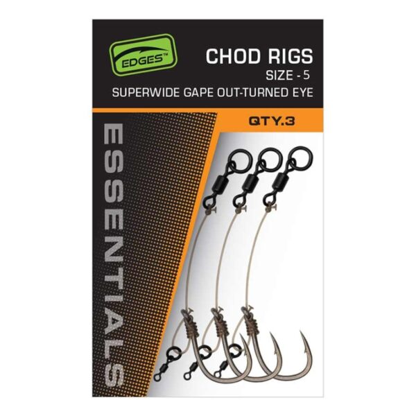 FOX Przypony Edges™ Super Wide Gape Chod Rigs rozm. 5 - 3 szt.