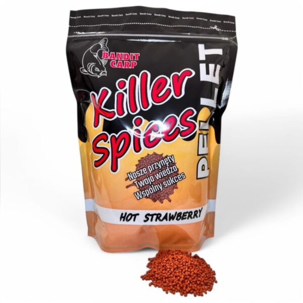 BANDIT CARP Pellet zanętowy Killer Spice Hot Strawberry 2mm 1kg
