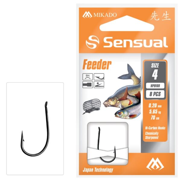 MIKADO Przypony wiązane Sensual Feeder 70cm BN - Czarny nikiel