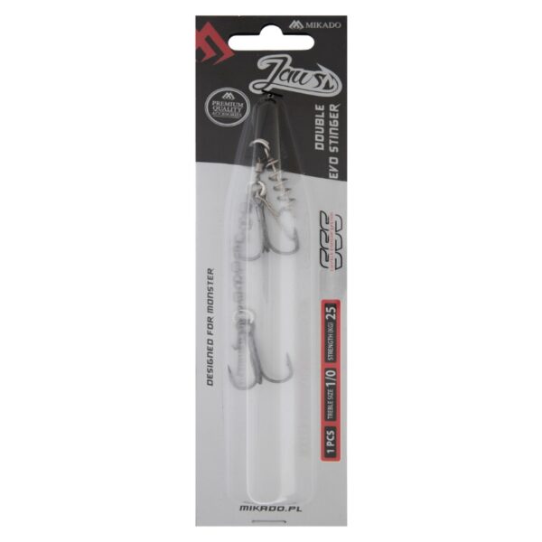 MIKADO Dozbrojka z krętlików JAWS Double Evo Stinger 25kg rozm. 1/0 - 1 sztuka