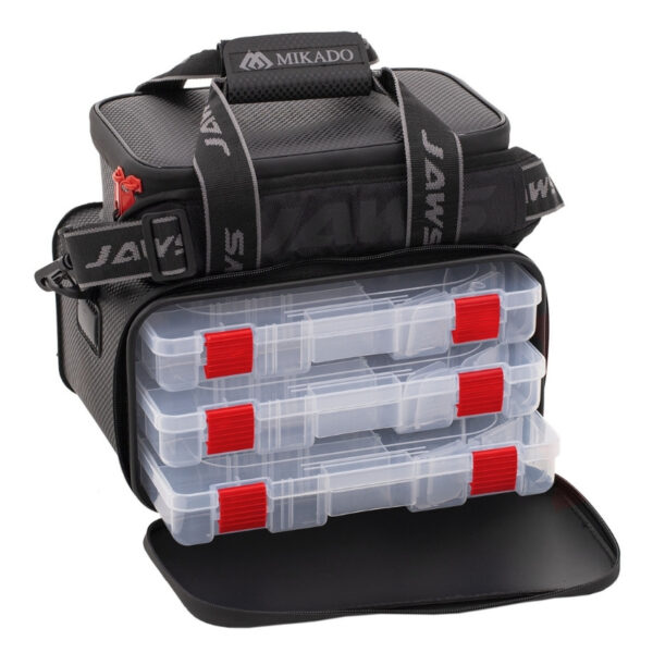MIKADO Torba wędkarska Eva JAWS z pudełkami M 30x20x23cm