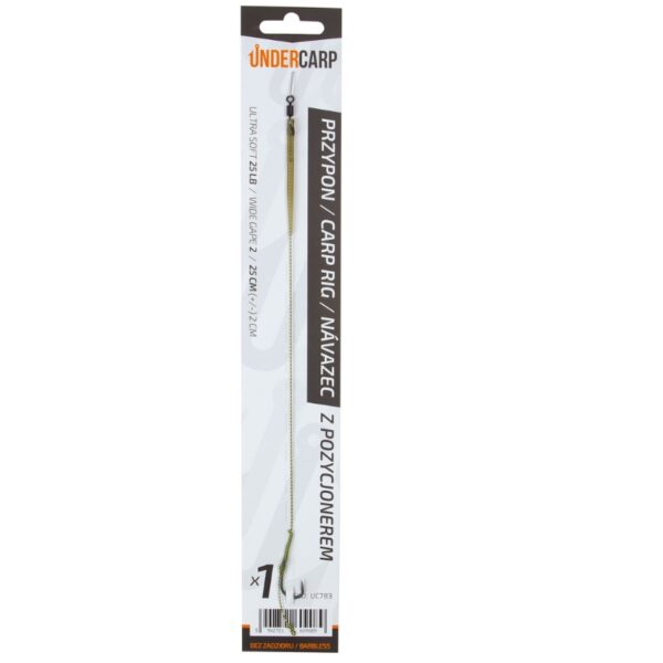 UNDERCARP Przypon karpiowy z pozycjonerem Bezzadziorowy rozm. 2