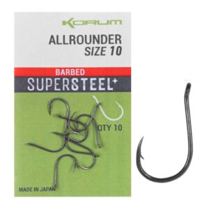 KORUM Haczyki Supersteel Allrounder Barbed Hooks - rozmiar 10