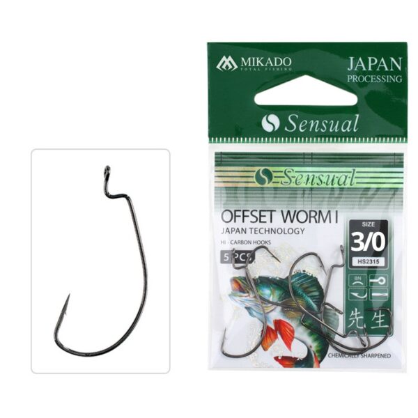 MIKADO Haczyki - Sensual Offset Worm I nr 3/0 BN - op. 5szt.