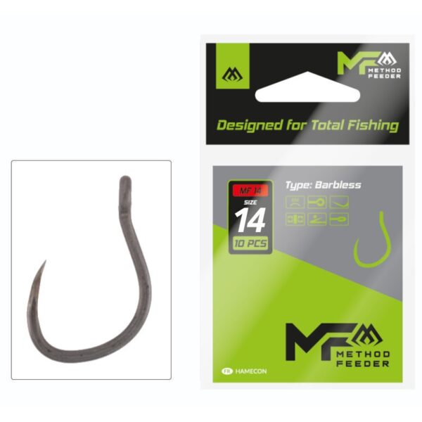 MIKADO Haczyki bez zadziora Method Feeder MF14 10 szt. - rozm. 14