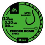 MIKADO Przypony FB MF14 z IGŁĄ - bezzadziorowe rozm. 12 - żyłka 0.20mm 38cm - 8 szt.