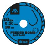 MIKADO Przypony Feeder Bomb z GUMKĄ - bezzadziorowe rozm. 10 - żyłka 0.20mm 38cm - 8 szt.