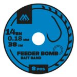 MIKADO Przypony Feeder Bomb z GUMKĄ – bezzadziorowe rozm. 14 – żyłka 0.18mm 38cm – 8 szt.