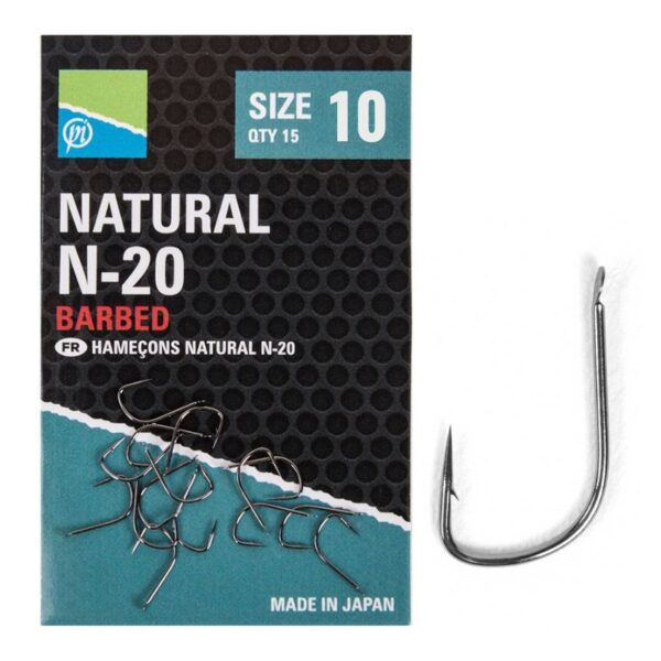 PRESTON Haczyki Natural N-20 15 szt. - rozmiar 10