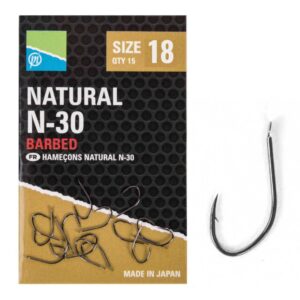 PRESTON Haczyki Natural N-30 15 szt. - rozmiar 18