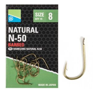 PRESTON Haczyki Natural N-50 15 szt. - rozmiar 8