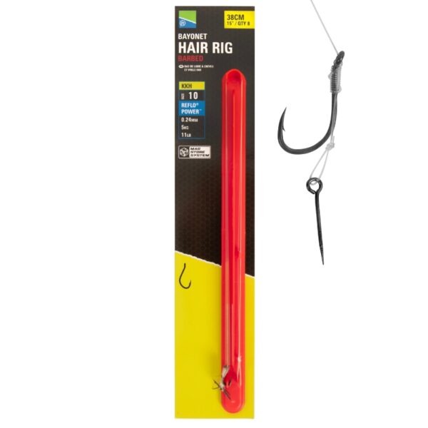 PRESTON Przypony KKH Bayonet Mag Store Hair Rigs 38cm 8 szt. - rozmiar 10