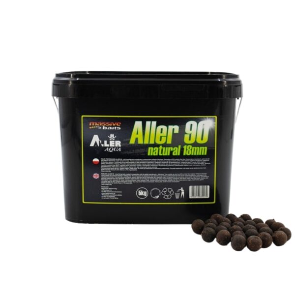 MASSIVE BAITS Kulki zanętowe w wiaderku Boilies Aller 90 Natural 18mm 5kg