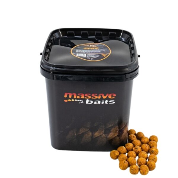 MASSIVE BAITS Kulki zanętowe w wiaderku Eco Boilies Banana 18mm 3kg