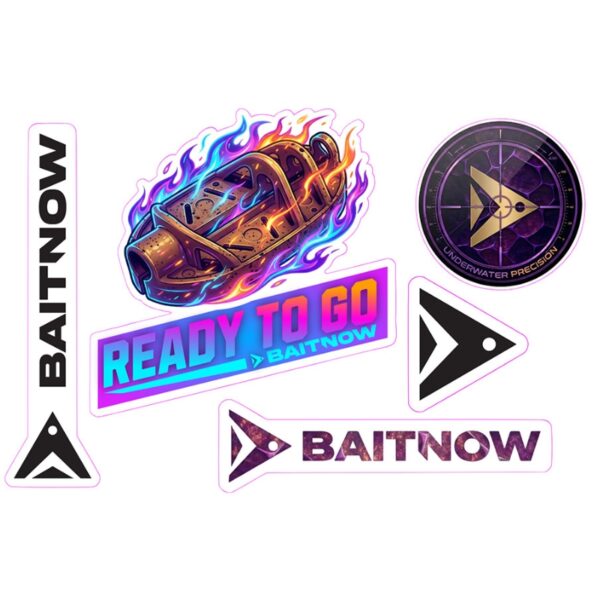 BAITNOW Wlepy wędkarskie zestaw naklejek nr 2 (KOS)