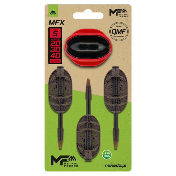 MIKADO Zestaw koszyczków Method Feeder MFX Q.M.F. rozm. S 20+30+40g + Foremka