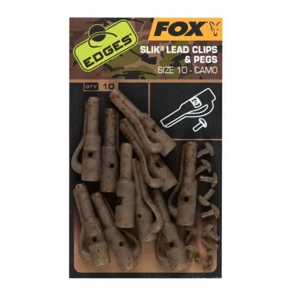 FOX Klipsy Edges Camo Slik Lead Clips & Pegs - rozmiar 10 FOX Klipsy Edges Camo Slik Lead Clips & Pegs - rozmiar 10