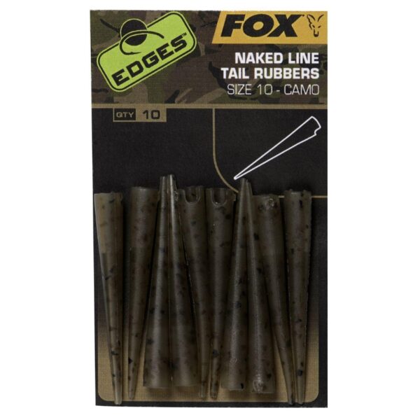 FOX Nasadka do bezpiecznego klipsa Edges Camo Naked Line Tail Rubber - rozmiar 10 FOX Nasadka do bezpiecznego klipsa Edges Camo Naked Line Tail Rubber - rozmiar 10