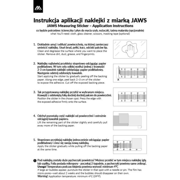 MIKADO Miarka - Naklejka na łódkę JAWS 130x15cm